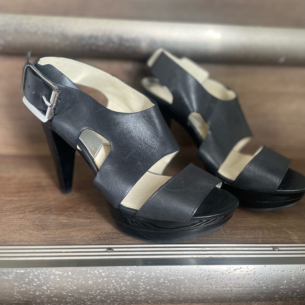 Michael Kors Black Stiletto Heels with Slingback- Carla sandal